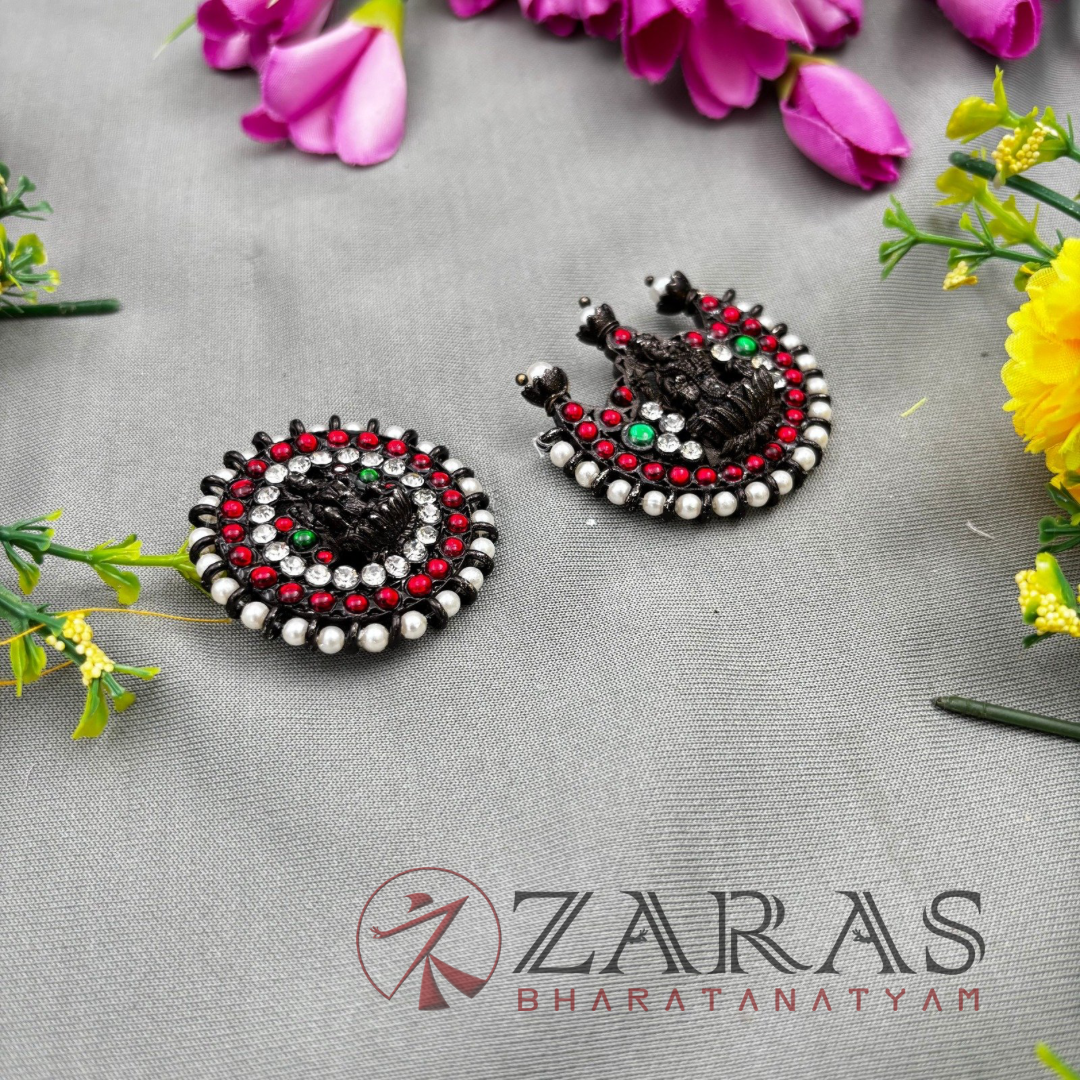 Bharatanatyam Dance Jewellery Black - Sun & Moon Lakshmi RG Kemp B image 3