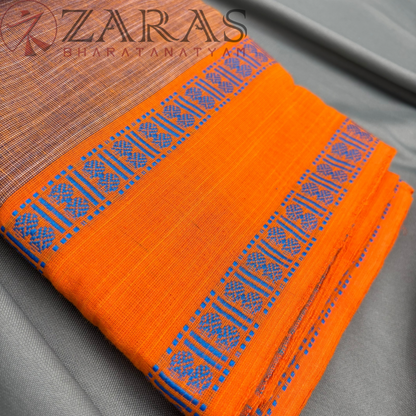 Bharatanatyam Dance Practice Saree - Sandal Double Coin Border image 1