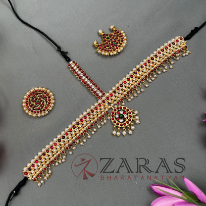 Bharatanatyam Dance Jewellery - Headset Manga RG Kemp Beads CS image 1