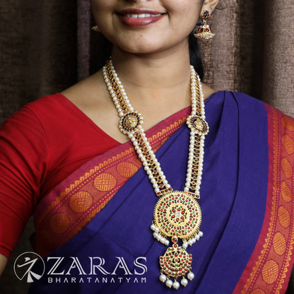 Bharatanatyam Dance Jewellery - Haaram Si kemp Ba Pe Round image 0