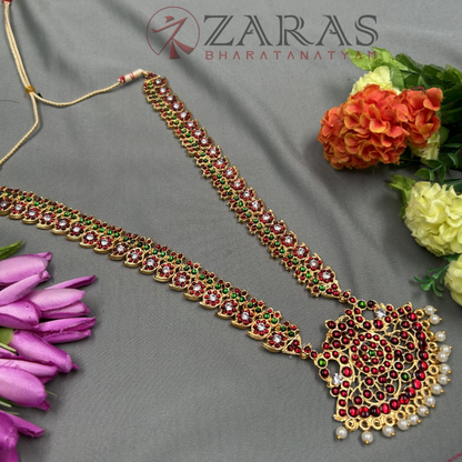 Bharatanatyam Dance Jewellery - 4 Lines Beads Box RG Kemp Pe Rou (Muthu Maalai) image 1