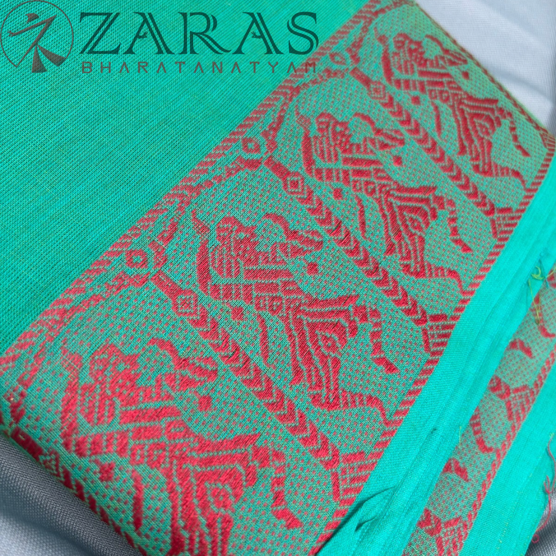 Bharatanatyam Dance Practice Saree - C Green Doll Border image 1