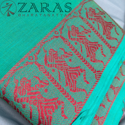 Bharatanatyam Dance Practice Saree - C Green Doll Border image 1