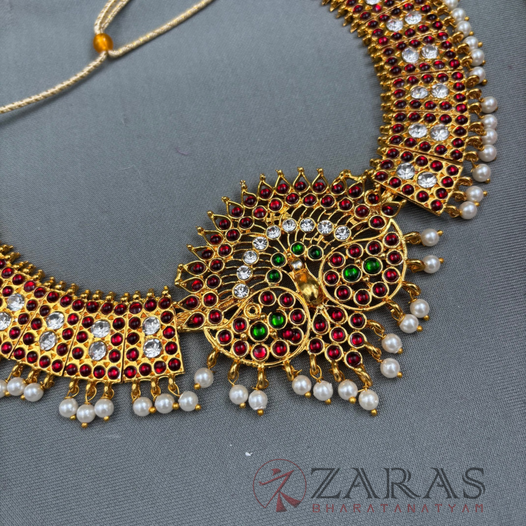 Bharatanatyam Dance Jewellery - Peacock Box Necklace RG Kemp Beads image 0
