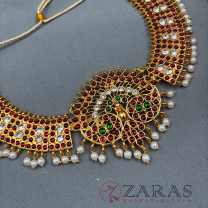 Bharatanatyam Dance Jewellery - Peacock Box Necklace RG Kemp Beads image 0