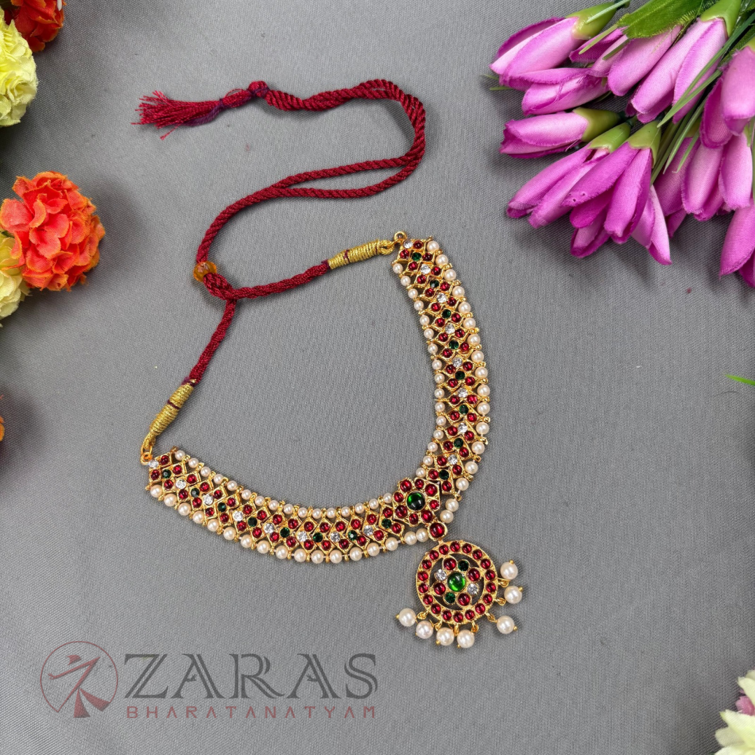 Bharatanatyam Dance Jewellery Necklace - Round V  RG Kemp CS Beads image 0