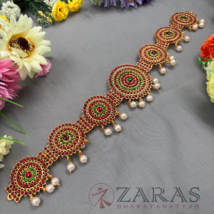 Bharatanatyam Dance Jewellery - Round Flower Hip Belt RG Kemp (Ottiyanam) image 1