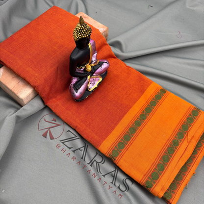 Bharatanatyam Dance Practice Saree - D Shade Orange Double Coin image 0