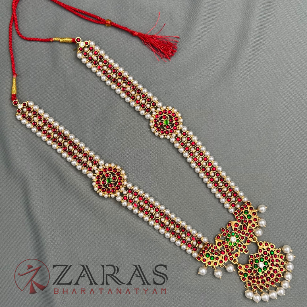 Bharatanatyam Dance Jewellery - Haaram Kemp 2S Be Ro Pendent image 2