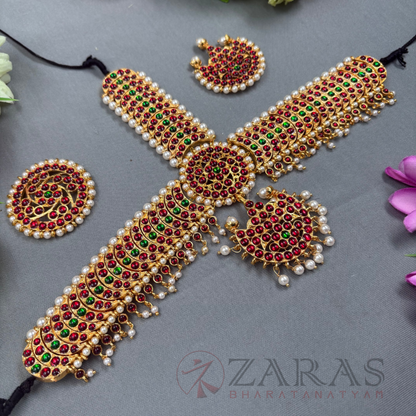 Bharatanatyam Dance Jewellery - Headset Sun Moon RG Kemp Beads CS image 1