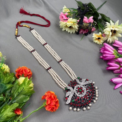 Bharatanatyam Dance Jewellery Black - 3 Line Pea Padak RG Kemp CS Beads Haaram image 2