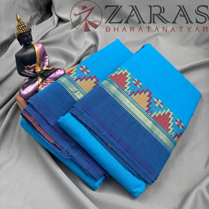 Bharatanatyam Dance Practice Saree - Light Blue Gopuram Border image 2