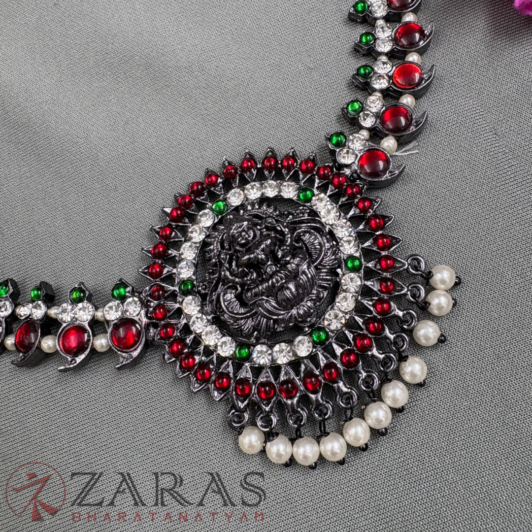 Bharatanatyam Dance Jewellery Black - Necklace Manga Kemp CS Pearls image 2