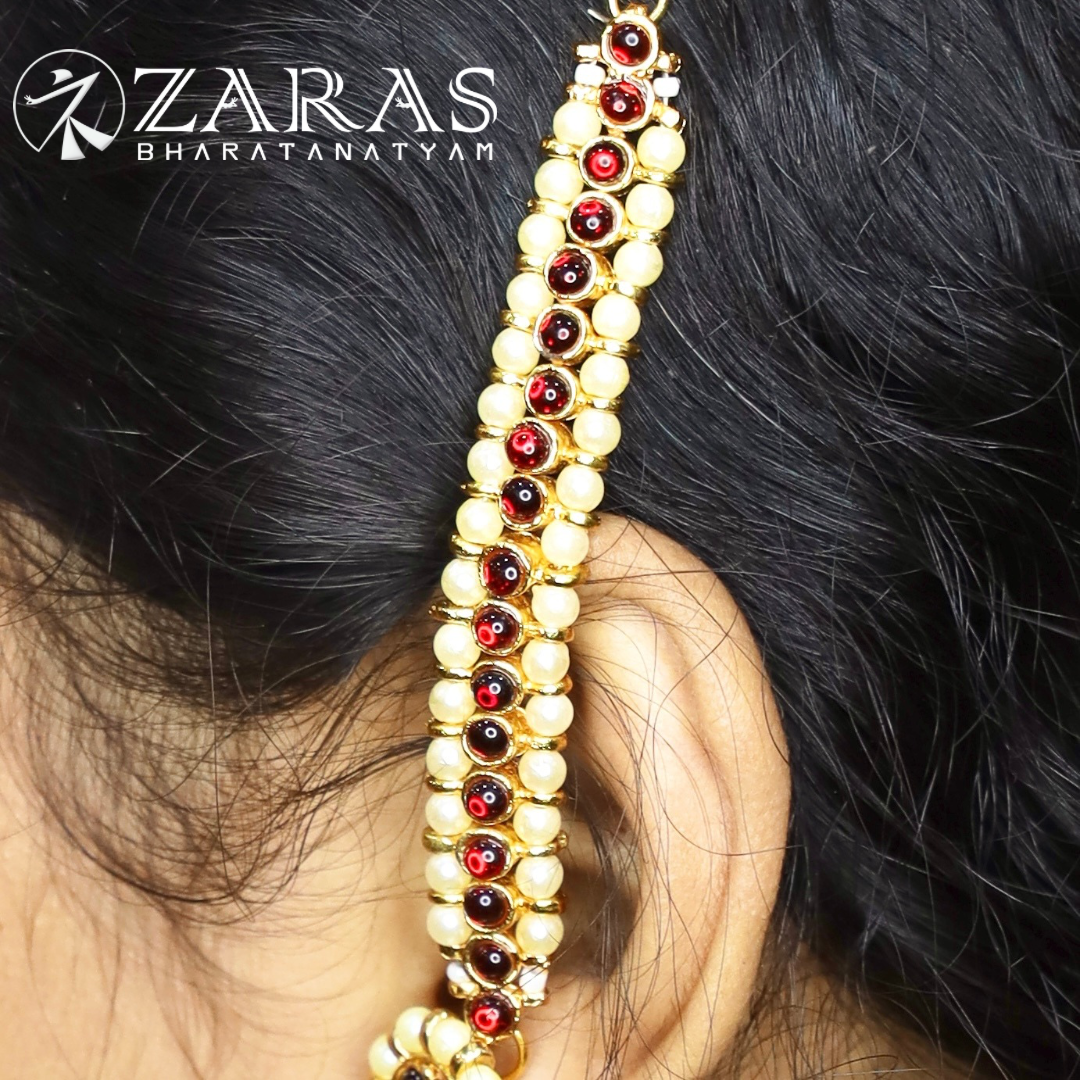 Bharatanatyam Dance Jewellery - Maatal Single Line R Kemp with Pear image 0
