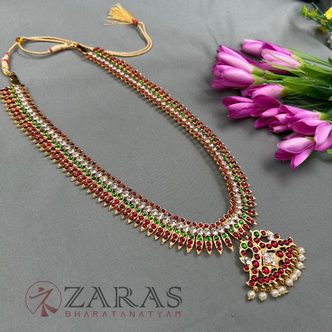 Bharatanatyam Dance Jewellery Haaram - Kuchi Flower RG Kemp Maalai / Long image 1