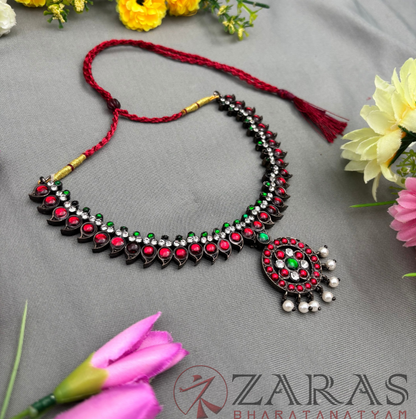 Bharatanatyam Dance Jewellery Black - Necklace S Manga RG Kemp Beads image 2