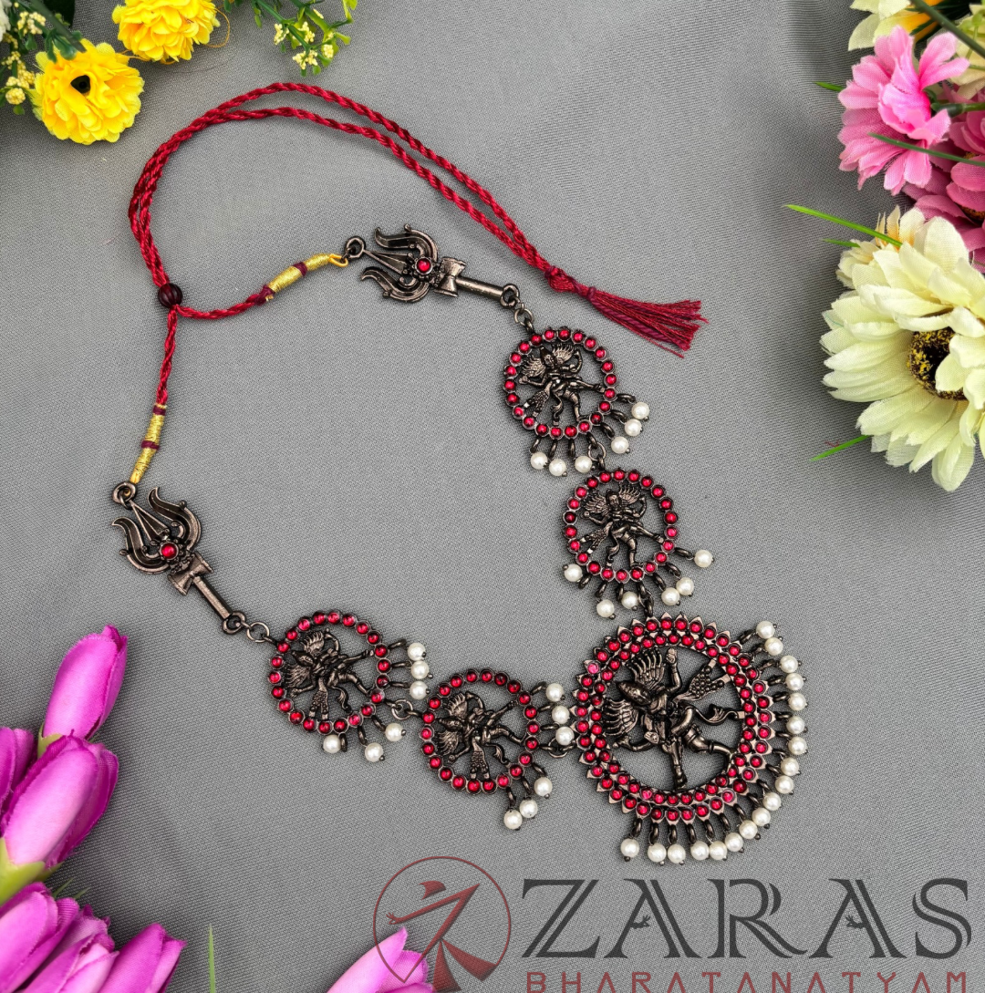 Bharatanatyam Dance Jewellery Black - Necklace Nadaraj & Sulam CS RG Kemp Beads image 2