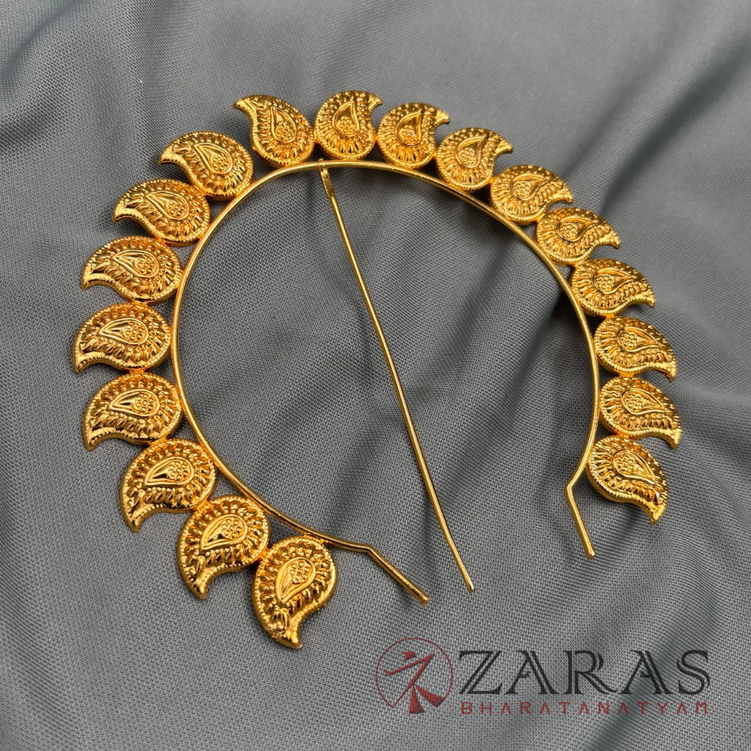 Bharatanatyam Dance Jewellery - Mango Gold Big Head Arch image 0