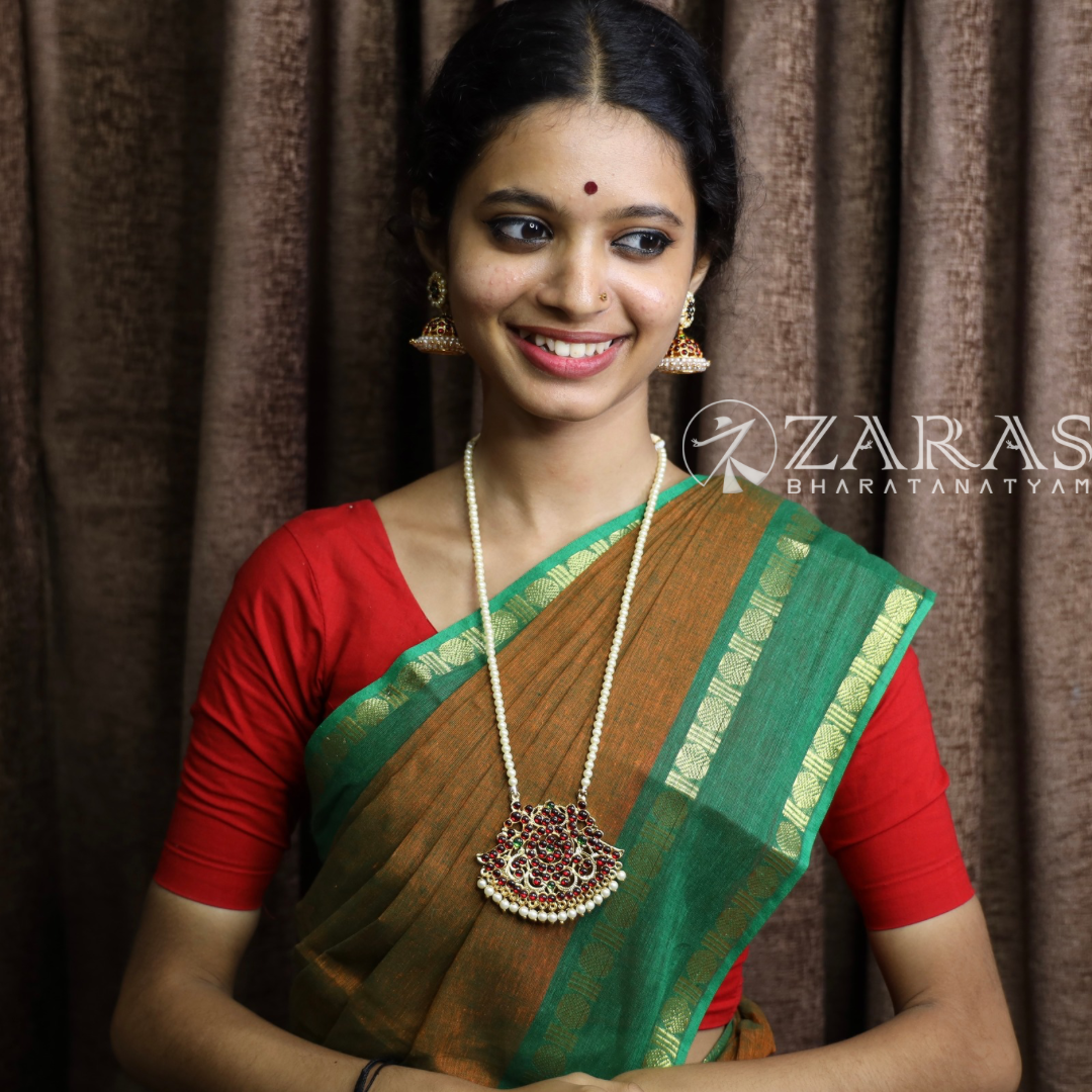 Bharatanatyam Dance Jewellery Haaram - 1 Line Beads RG Kemp Padakam (Muthu Maalai) image 1