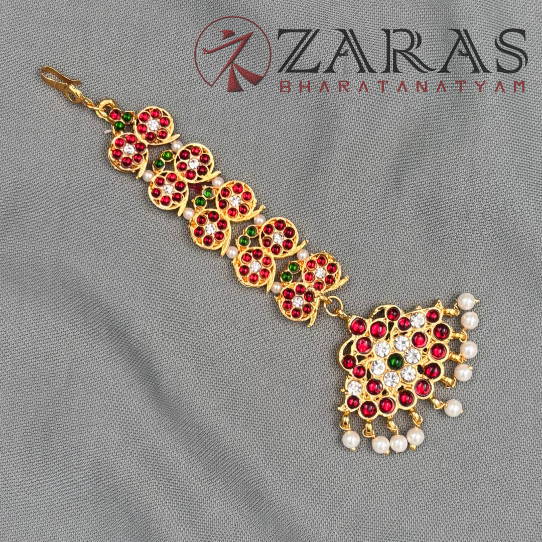Bharatanatyam Dance Jewellery - D Manga Leaf RGS Kemp Netti Chutti image 2