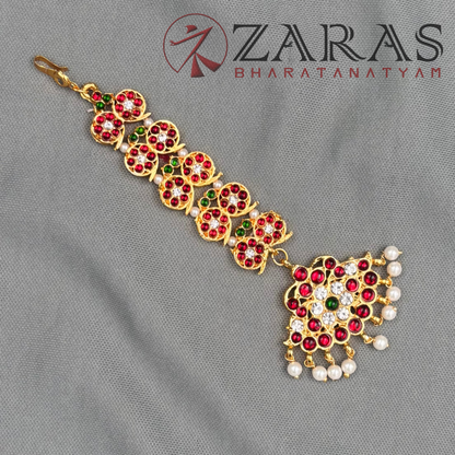 Bharatanatyam Dance Jewellery - D Manga Leaf RGS Kemp Netti Chutti image 2