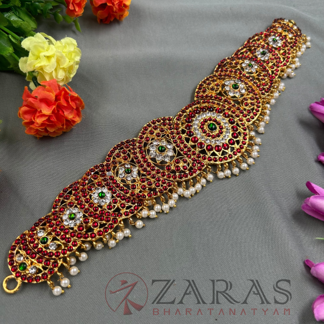 Bharatanatyam Dance Jewellery - Round Moon Hip Belt RG Kemp CS (Ottiyanam) image 2