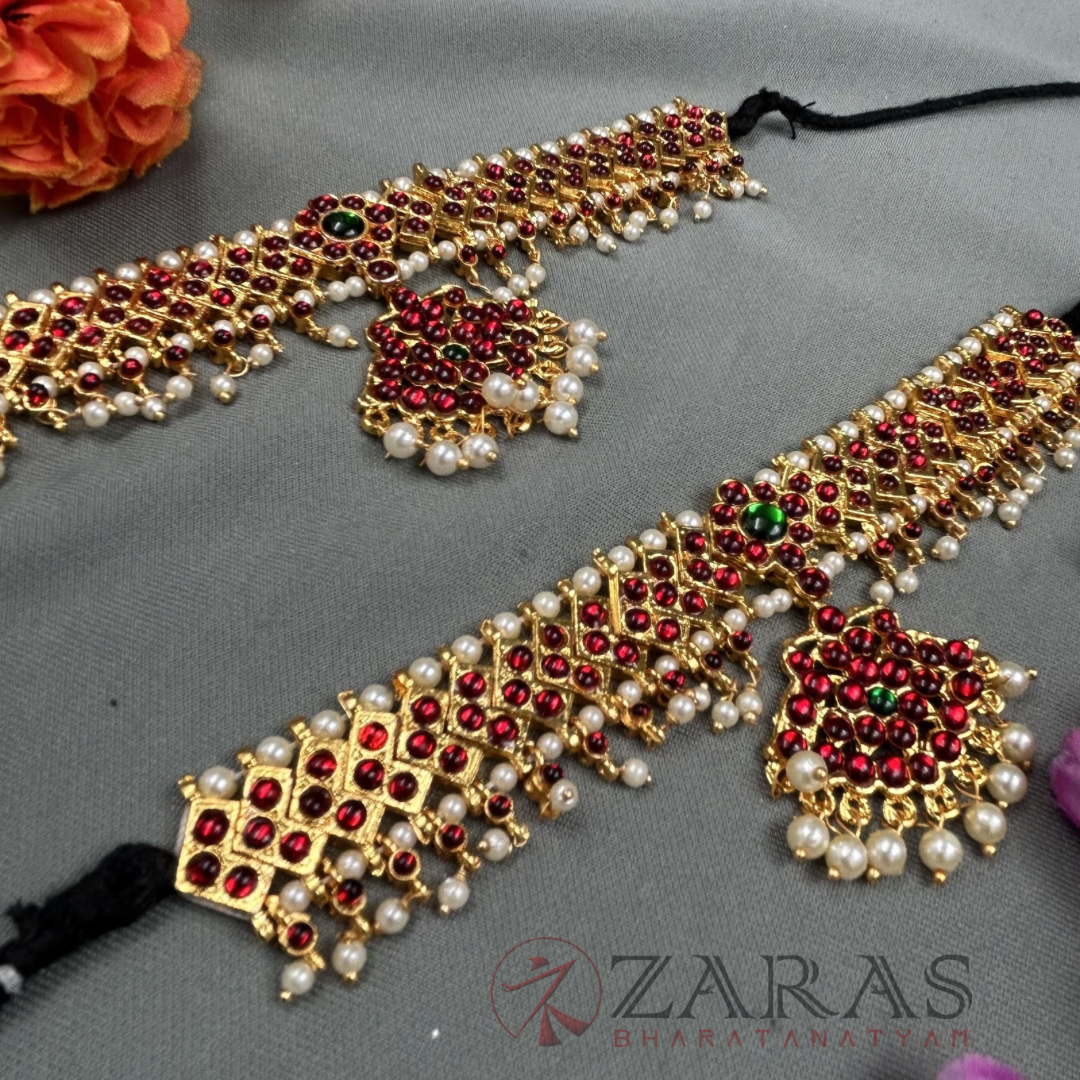 Bharatanatyam Dance Jewellery - V Beads RG Kemp Vangi / Baaju Bandh image 1