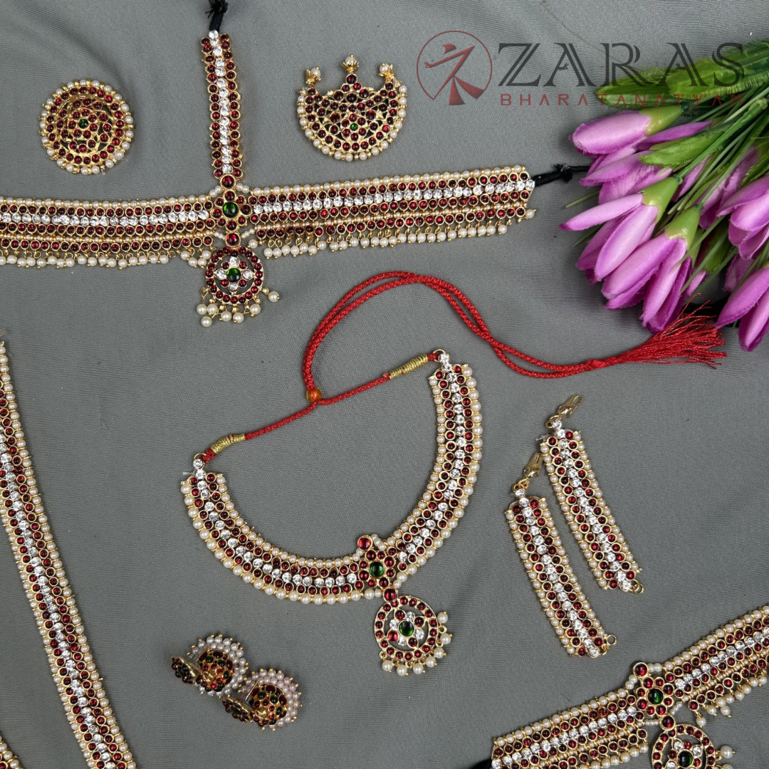 Bharatanatyam Dance Jewellery - Sow Full Set RG Kemp with Vg image 1