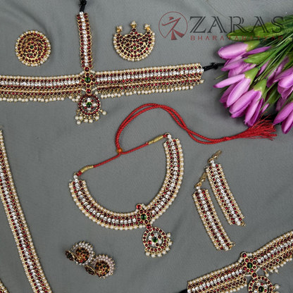 Bharatanatyam Dance Jewellery - Sow Full Set RG Kemp with Vg image 1