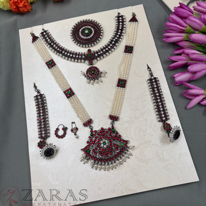 Bharatanatyam Dance Jewellery Black - Full Set Kemp Sow RGSl image 1
