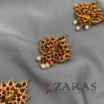 Bharatanatyam Dance Jewellery - Kemp Jada Billa Peocock Pe image 1