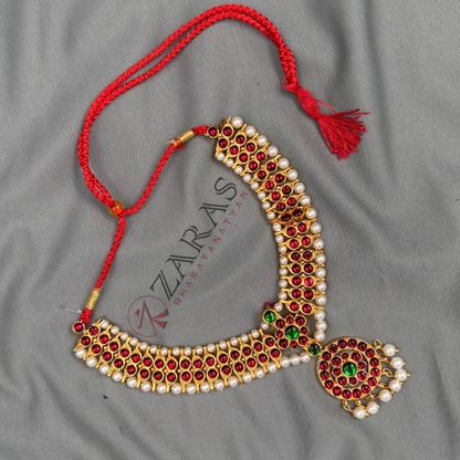 Bharatanatyam Dance Jewellery - Necklace Kemp RG Ro BL image 3