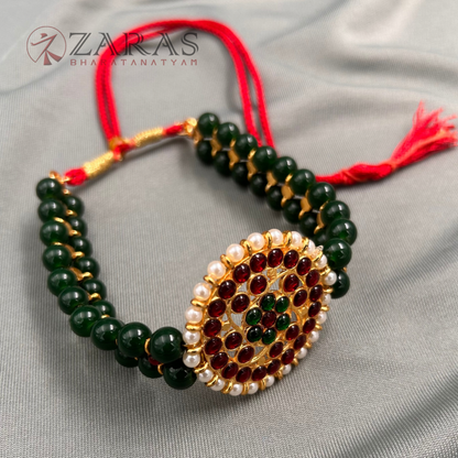 Bharatanatyam Dance Jewellery - 2L Green Beads Round Choker RG Kemp image 0