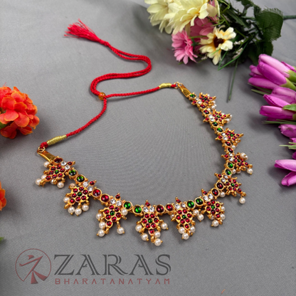 Bharatanatyam Dance Jewellery Necklace - Flower RG Kemp Beads image 1