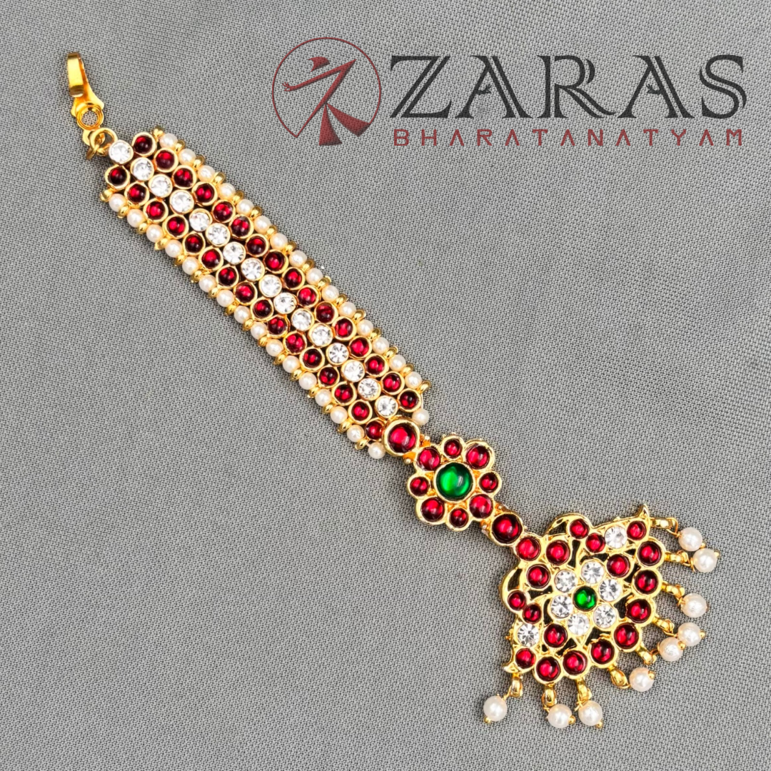 Bharatanatyam Dance Jewellery - Sow Leaf RGW Kemp Netti Chutti image 2