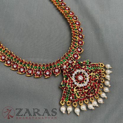 Bharatanatyam Dance Jewellery - Manga CS RG Kemp Haaram / Long Chain image 3