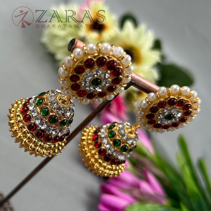 Bharatanatyam Dance Jewellery - Jimiki with Kammal 4L Kemp RG image 1