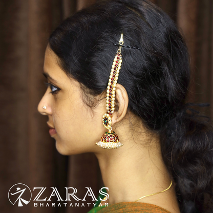 Bharatanatyam Dance Jewellery - Maatal Single Line R Kemp with Pear image 1