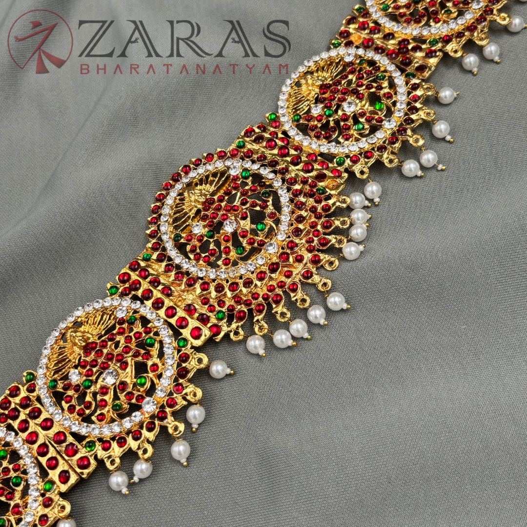 Bharatanatyam Dance Jewellery - Nadaraj RO Hip Belt RG CS Kemp (Ottiyanam) image 2