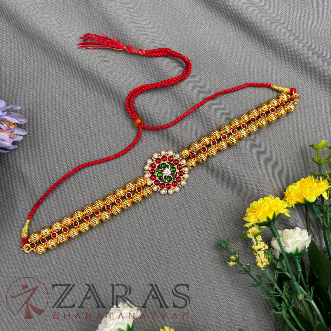 Bharatanatyam Dance Jewellery - 2L Gold Balls Choker Round 1S Kemp image 1