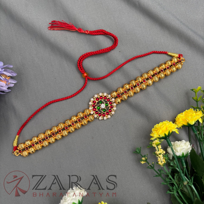 Bharatanatyam Dance Jewellery - 2L Gold Balls Choker Round 1S Kemp image 1