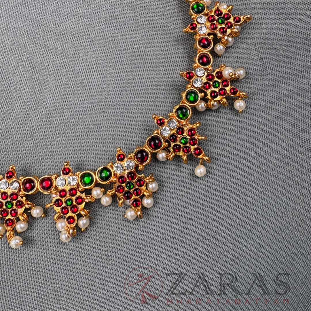 Bharatanatyam Dance Jewellery Necklace - Flower RG Kemp Beads image 2