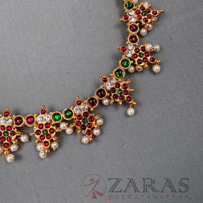 Bharatanatyam Dance Jewellery Necklace - Flower RG Kemp Beads image 2