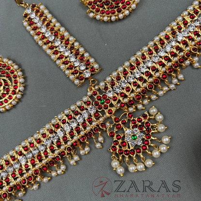 Bharatanatyam Dance Jewellery - Headset Sow & Leaf RG Kemp Beads CS image 2