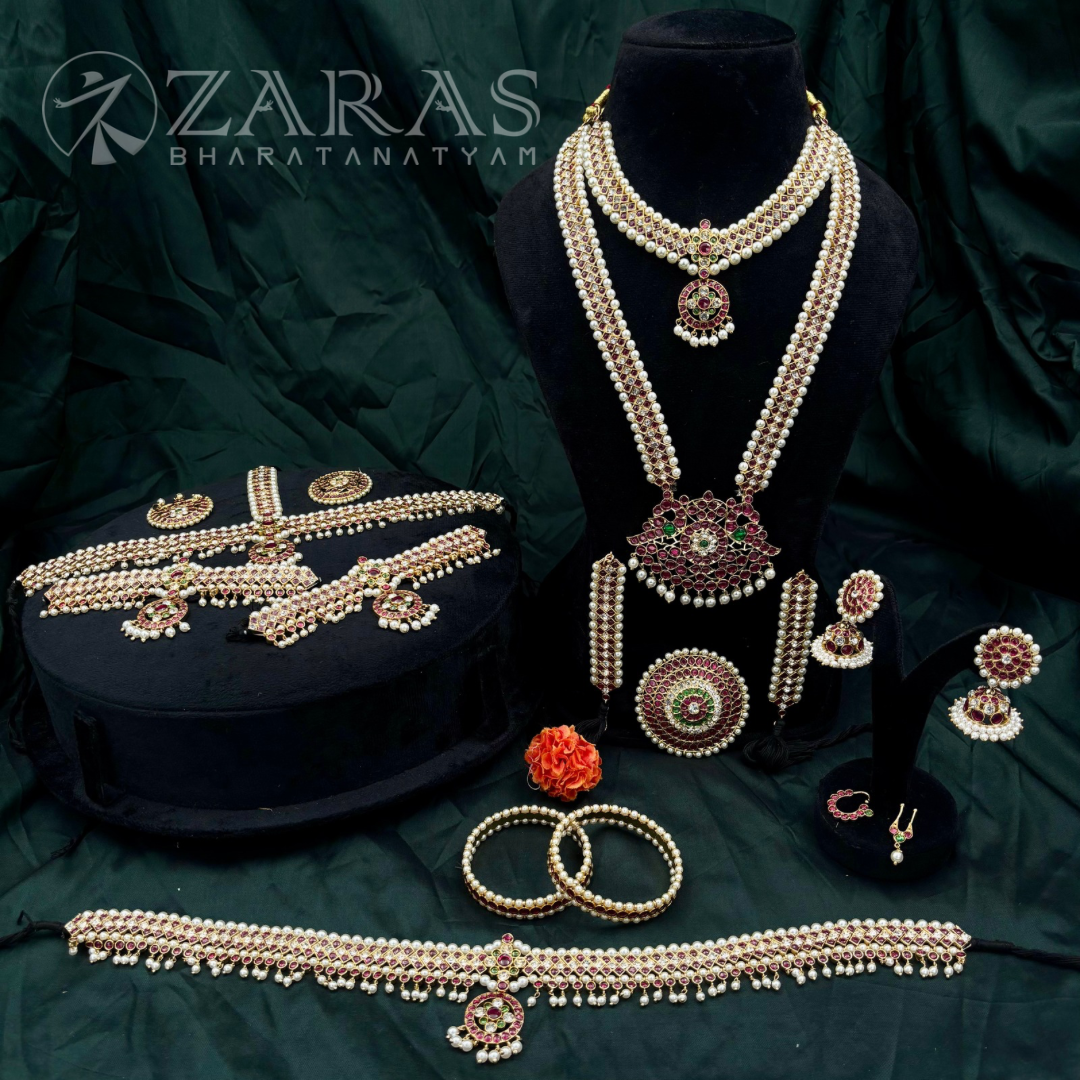 Bharatanatyam Dance Premium Jewellery Full Set - Round V RG Kemp CS image 0