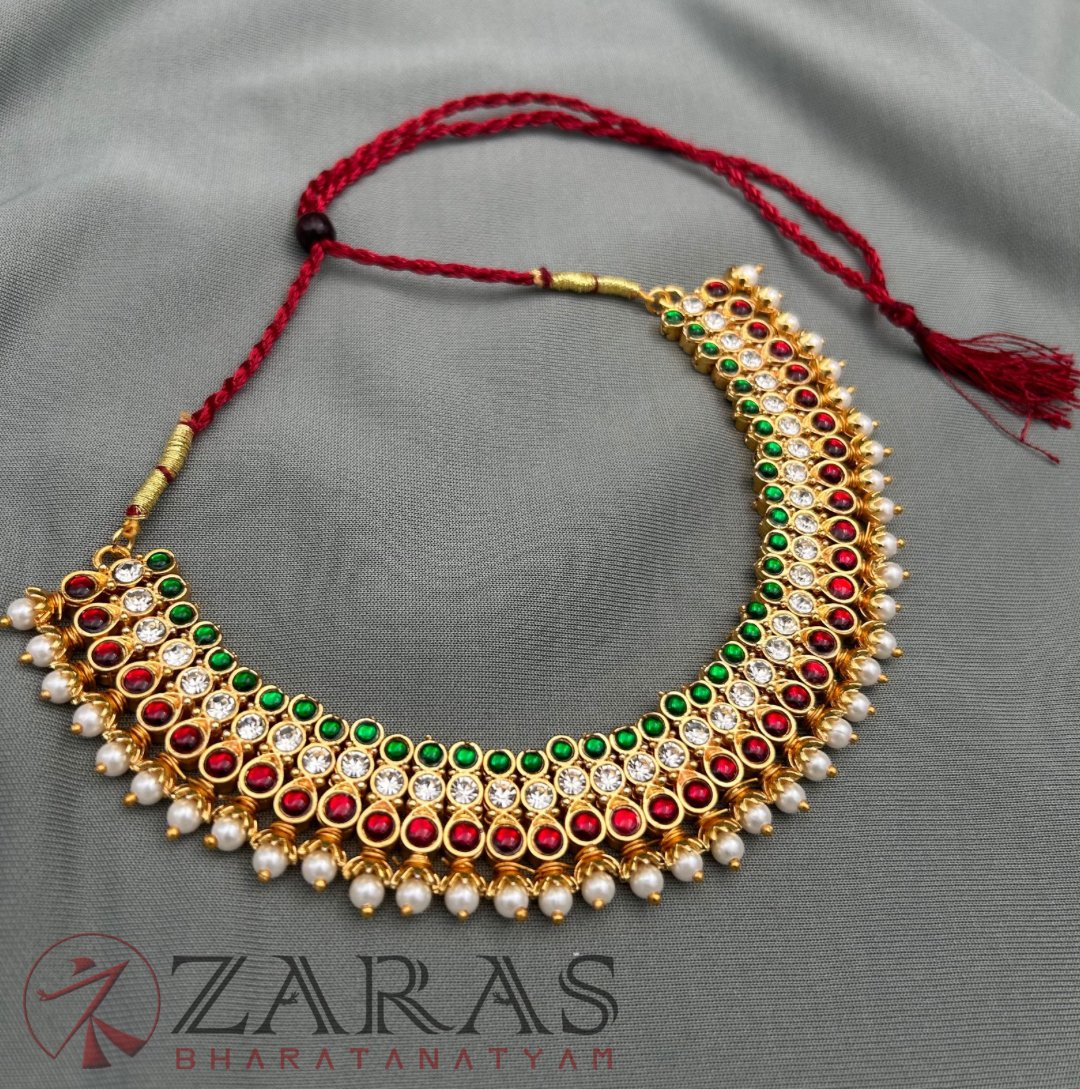 Bharatanatyam Dance Jewellery - Necklace 3 St RG Kemp CS with pearls image 0