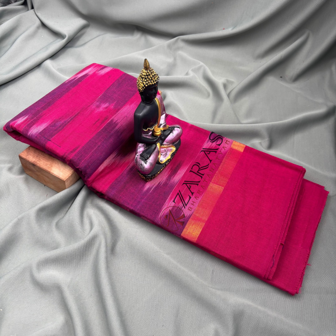 Bharatanatyam Dance Practice Saree - Purple Pink Mixed Ikkat Saree image 1