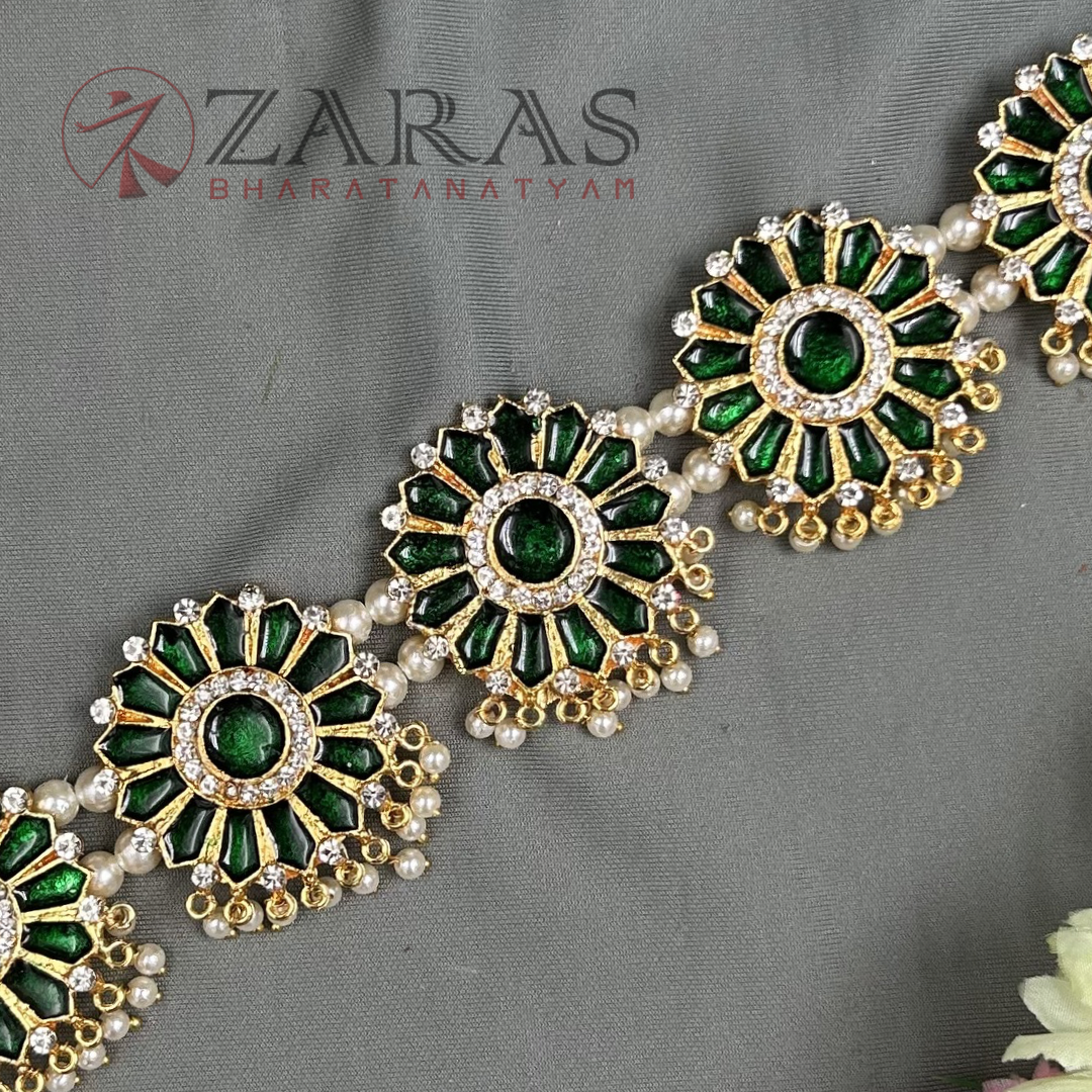 Bharatanatyam Dance Jewellery - Flower Hip Belt WS (Ottiyanam) image 1