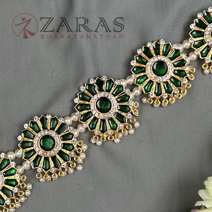 Bharatanatyam Dance Jewellery - Flower Hip Belt WS (Ottiyanam) image 1