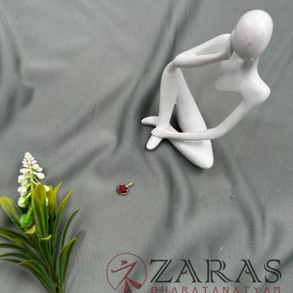 Bharatanatyam Dance Jewellery - 7 S Nose Pin Red kemp image 3